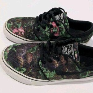 Nike Unisex Kids Stefan Janoski Skate Shoes Black Floral Canvas Y4